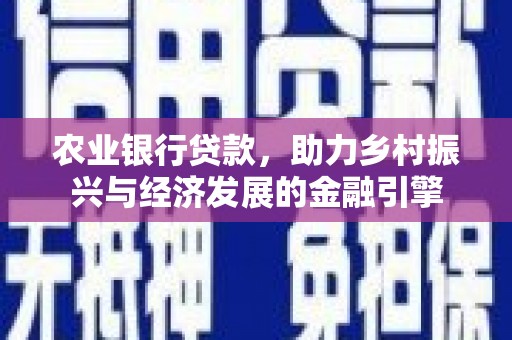 喀什农业银行贷款，助力乡村振兴与经济发展的金融引擎