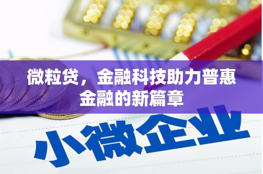 喀什微粒贷，金融科技助力普惠金融的新篇章