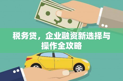 喀什税务贷，企业融资新选择与操作全攻略