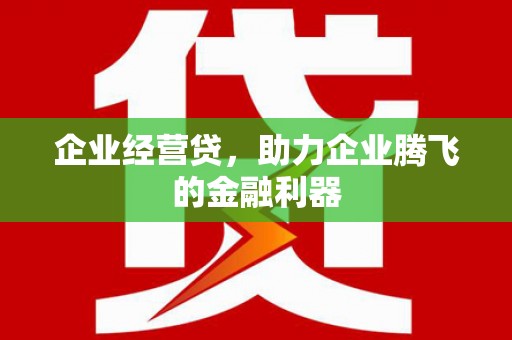 喀什企业经营贷，助力企业腾飞的金融利器