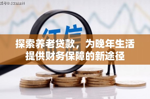 喀什探索养老贷款，为晚年生活提供财务保障的新途径