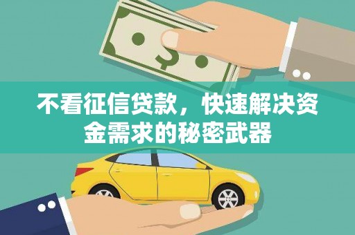 喀什不看征信贷款，快速解决资金需求的秘密武器