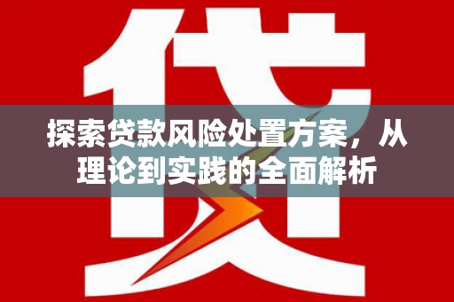 喀什探索贷款风险处置方案，从理论到实践的全面解析